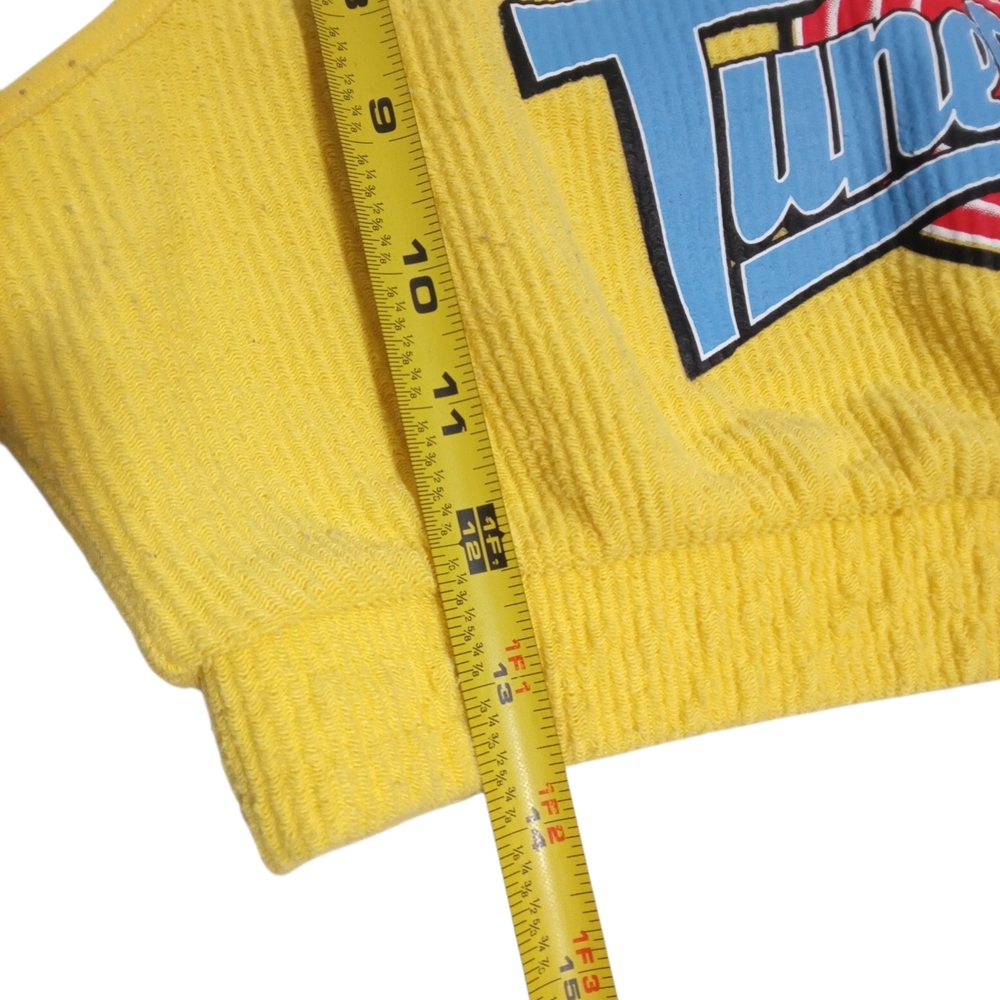 Space Jam Tune Squad Yellow Crop Top Shorts 2 Piece Cartoon Lounge Set Sz M - Picture 5 of 8